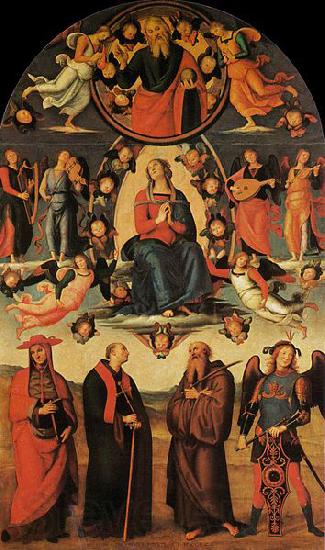 Pietro Perugino Assumption of the Virgin with Four Saints Spain oil painting art